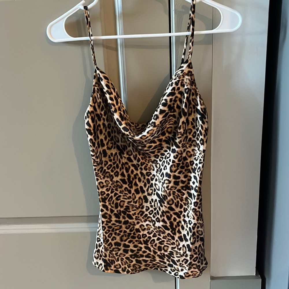 Cheetah silk tank top
